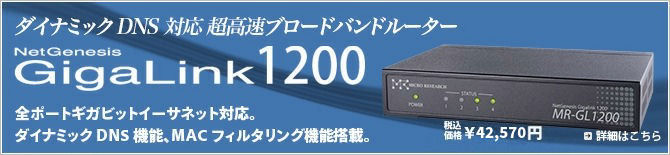 超高速ブロードバンドルーターNetGenesis GigaLink1200